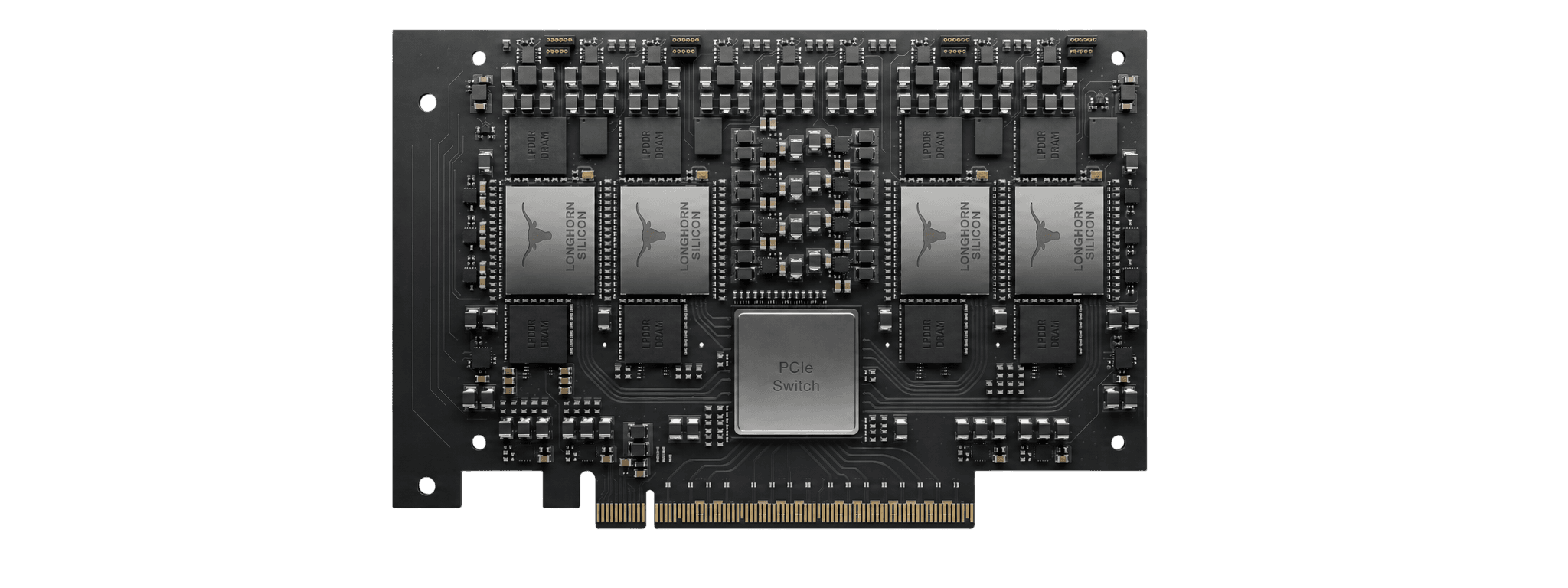 Longhorn Silicon Lambda M.2 module with silver heat spreader and LPDDR DRAM